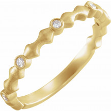 14K Yellow .07 CTW Diamond Anniversary Band with Bead Blast Finish - 123950601P