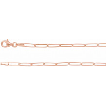 14K Rose 2.6 mm Elongated Link Chain 7 Bracelet - CH1094610P