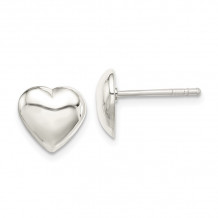 Quality Gold Sterling Silver Heart Stud Earrings - QE4182