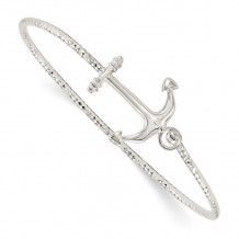Quality Gold Sterling Silver Diamond Cut Anchor l Interlocking  Bangle Bracelet - QB1125