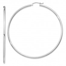 Quality Gold Sterling Silver Rhodium-plated 2mm Hoop Earrings - QE4379