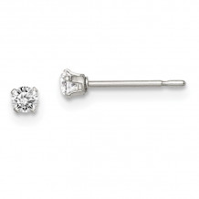 Quality Gold Sterling Silver 2.5mm Round Snap Set CZ Stud Earrings - QE1000