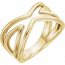 14K Yellow Criss-Cross Ring - 51707102P