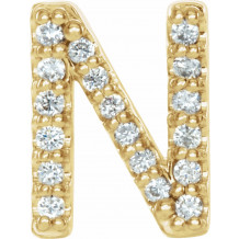 14K Yellow .06 CTW Diamond Single Initial N Earring - 867976067P