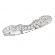 14k White Gold Curved Wedding Band