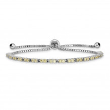 Quality Gold Sterling Silver Rhodium-plated November Birthstone Yellow CZ Adj Bracelet - QG4757NOV