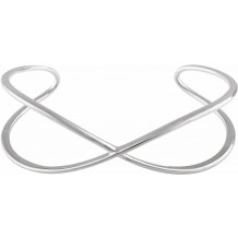 14K White Criss-Cross Cuff 7 Bracelet - 65235160000P