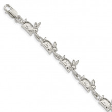 Quality Gold Sterling Silver Rabbits Bracelet - QA4-7