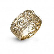 Zeghani Wide Coil Diamond Scroll Fashion Ring