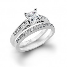 Zeghani 14k White Gold Diamond Engagement Ring