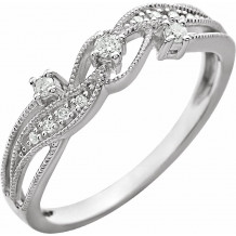 14K White 1/10 CTW Diamond Anniversary Band - 652387100P