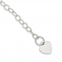 Quality Gold Sterling Silver Toggle Link Heart Bracelet - QG3123-7.5