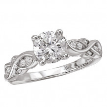 14k White Gold Semi-Mount Diamond Engagement Ring