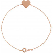 14K Rose Heart 7-8 Bracelet - BRC7821002P