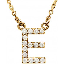 14K Yellow Initial E 1/8 CTW Diamond 16 Necklace - 67311130P