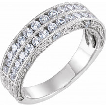 14K White 3/4 CTW Diamond Anniversary Band - 653071601P